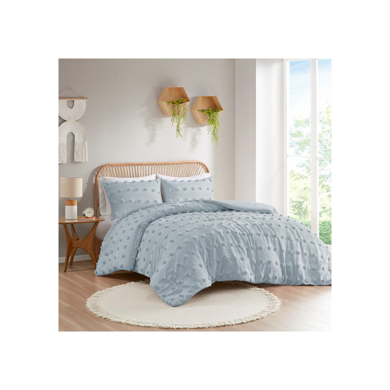 Ensemble d'édredon en jacquard double / grand, hypoallergénique et lavable à la machine, solution de literie confortable