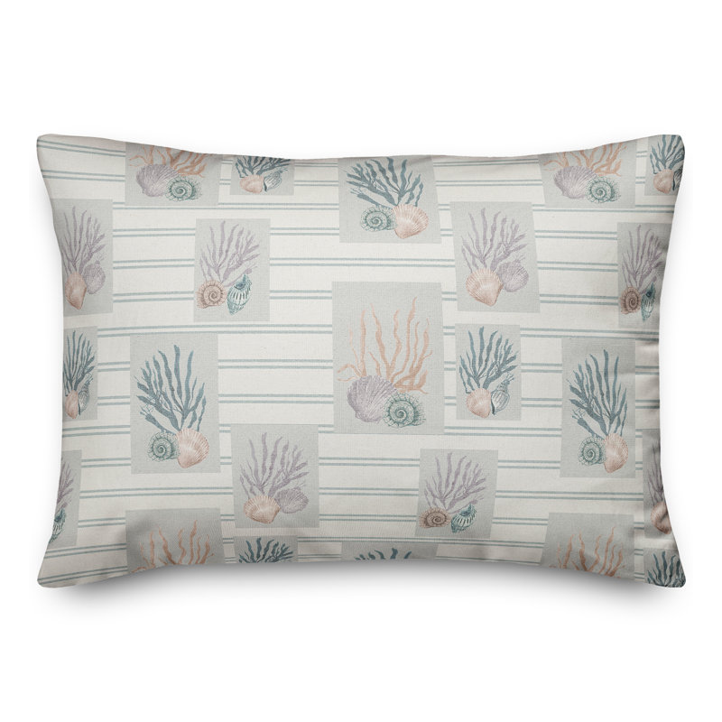  Polyester / Mélange de polyester Housse de coussin lombaire rectangulaire et insert, Bleu