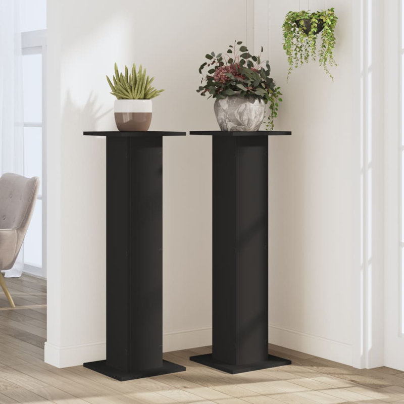 Haig Plant Stand - Set of 2, Black, 30 x 30 x 95 cm (L x W x H)