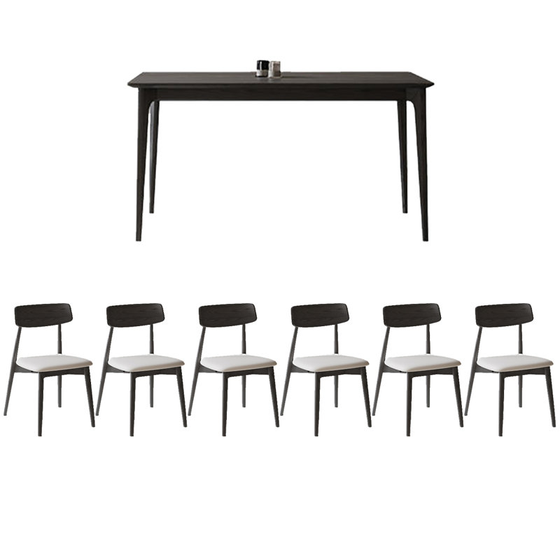 6 - Person Four Leg Dining Set, 29.53"H x 55.12"L x 27.56"W
