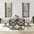 Halles 6 - Person Steel Patio Dining Set Umbrella Hole Included Rectangular Table with Cushions Included-1536362544