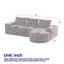 Canapé modulaire incurvé en chenille de 99 pouces avec méridienne, canapé modulaire en forme de L avec sièges profonds, canapé modulaire en chenille pour le salon et la chambre à coucher, aucun assemblage requis-129743694-129743693