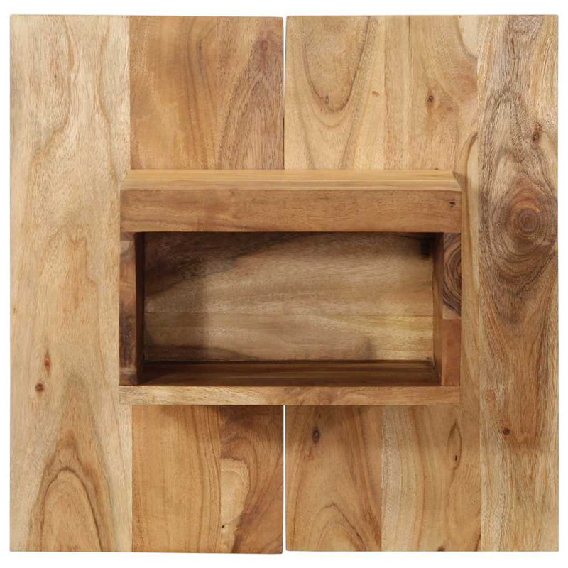 50cm W Solid Wood Bedside Table, Natural