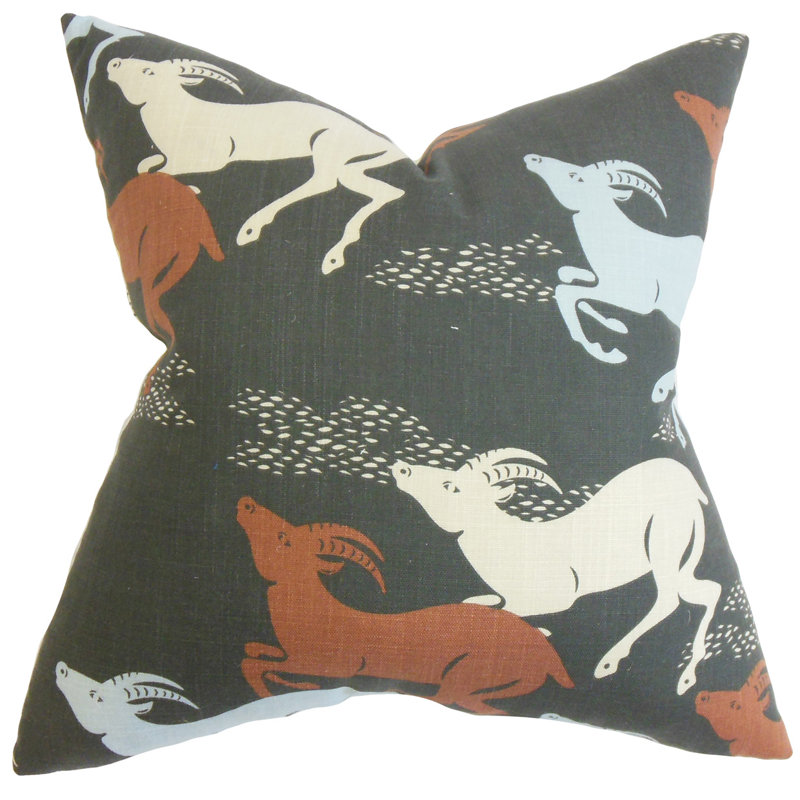 Taie décorative à motif animalier Naenia, Euro, Rouge