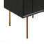 Black Brushed Oak & Bronze 2-Drawer Nightstand
