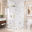 Cabine de douche d'angle sans cadre avec verre transparent facile à nettoyer de 3/8 po de l 42 po x P 34 po x H 76 po-114374194-120232273
