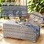 Oseasons® Chaunci Alt Rattan 6 Seat Corner Sofa Set in Dove Grey with Creamy White Cushions