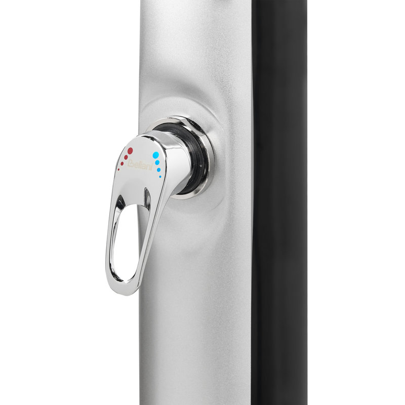 ELQUI Solar Powered Temperature Controlled Stainless Steel Free Standing Outdoor Shower and Footwash Spout