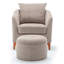 Upholstered Barrel Chair With Footstool-1484335240