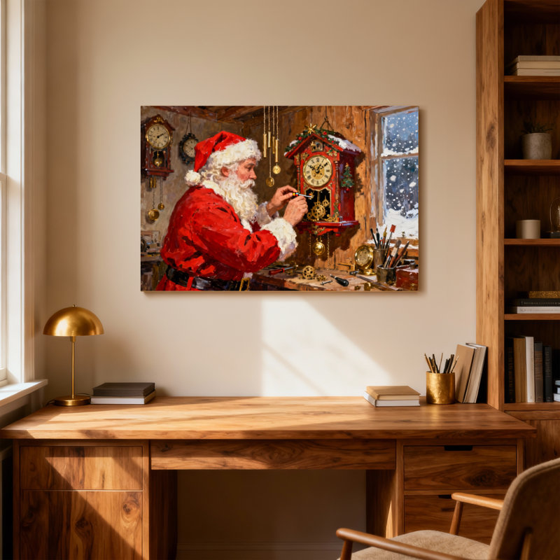 Horloge coucou de Noël, H 12 po x l 18 po