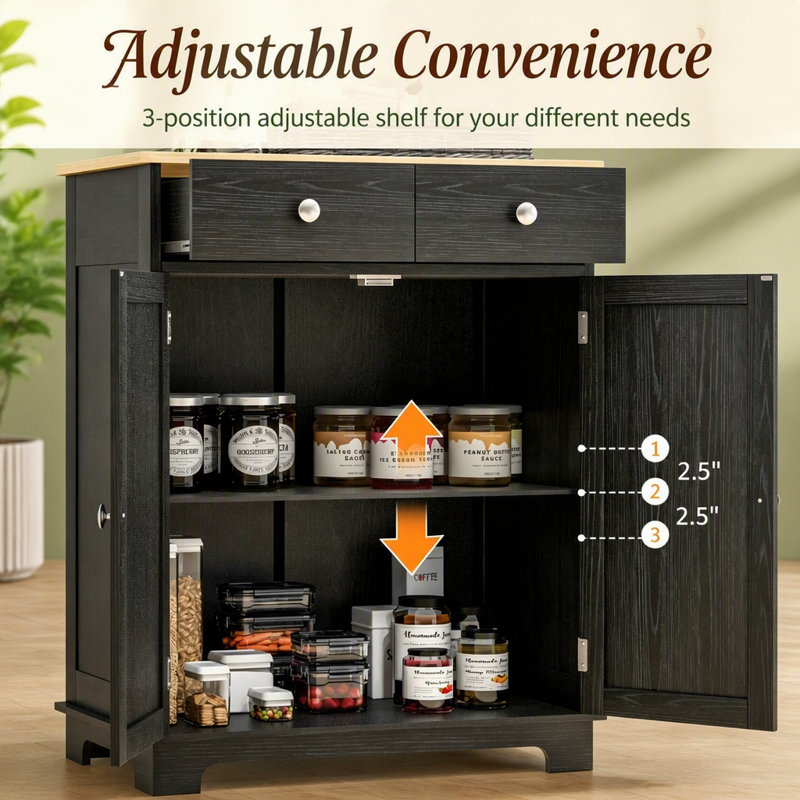 Buffet compact, meuble de rangement polyvalent avec tiroirs, meuble de rangement élégant pour la cuisine