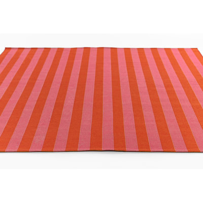Holloway Red Striped Outdoor Rug