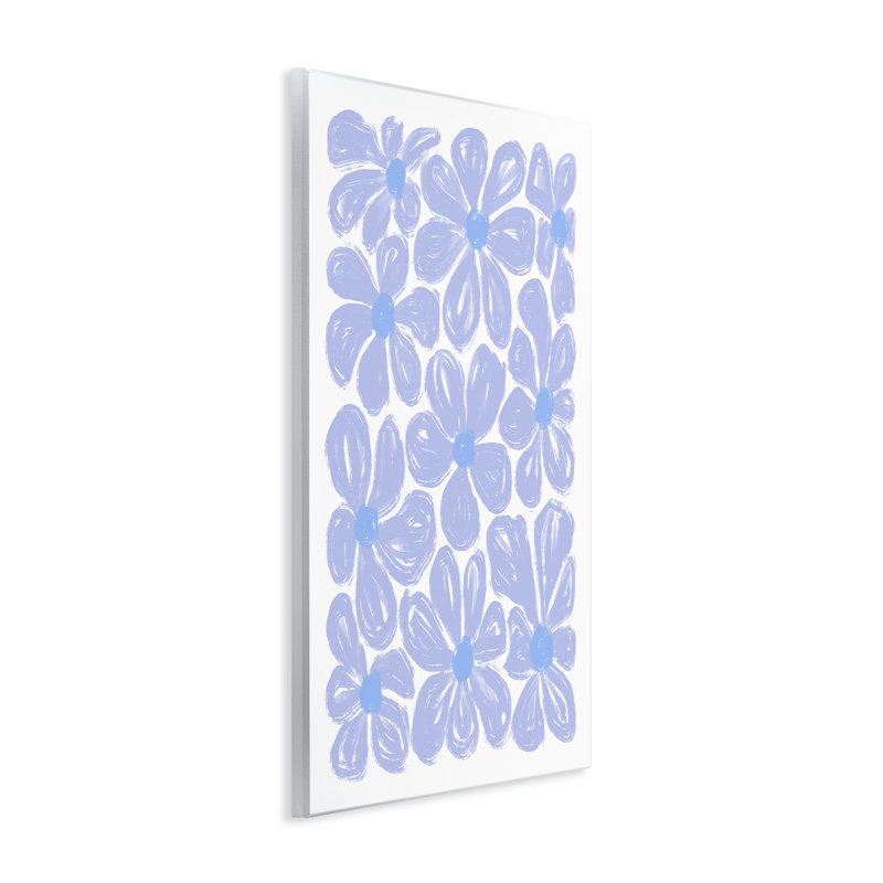 Plaque murale à motif de fleurs bleues, design par Martina Pavlova, H 15 po x l 10 po