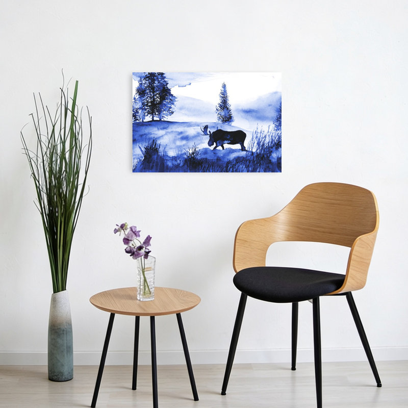 A Winter Moose Landscape, H 16 po x l 24 po