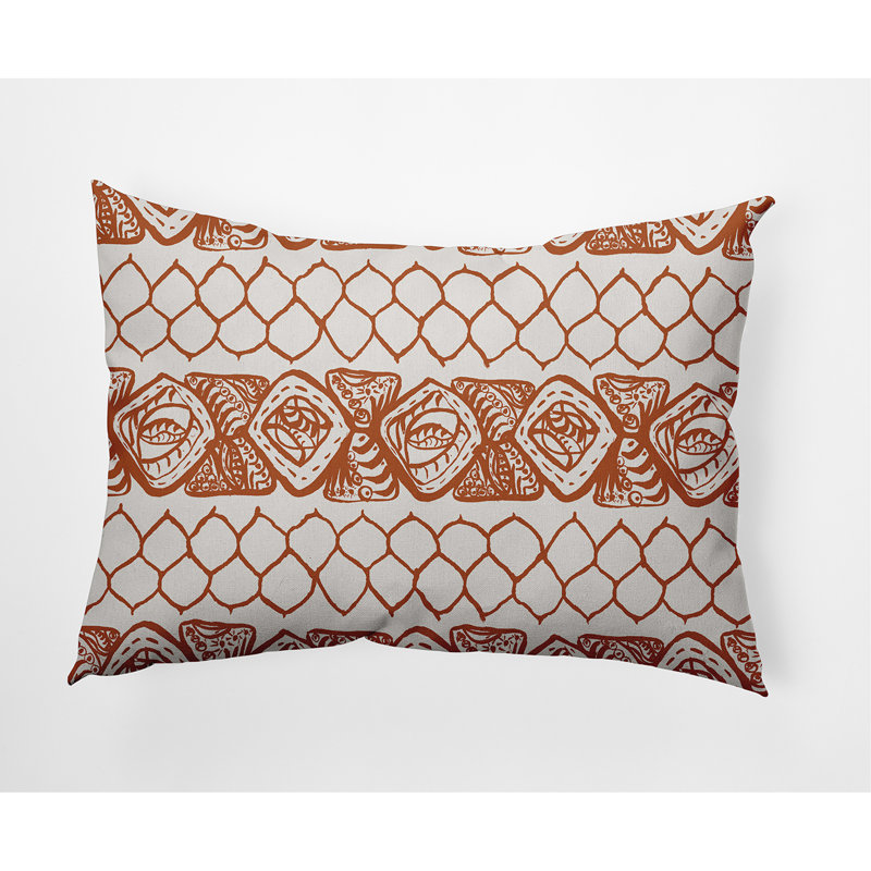 Housse de coussin carrée/insert, Orangé, Géométrique 1
