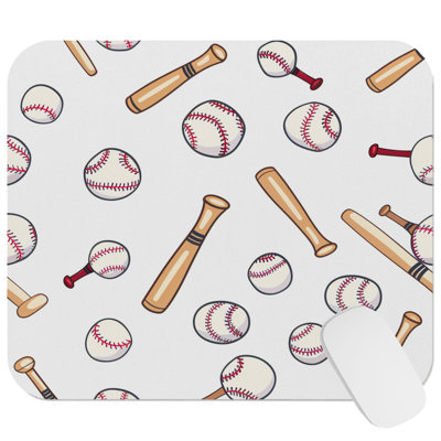Sports Baseball Pattern XII Children's Art Gaming Cute Office Laptop Desk Pad Gift Mat Square Rectangle Non-Slip Mousepad