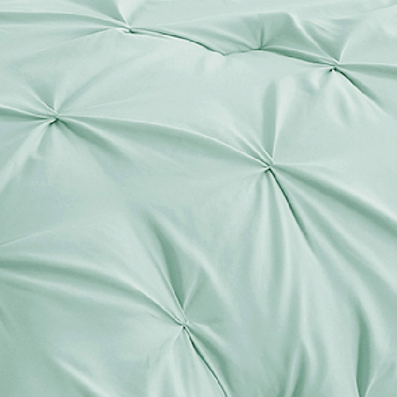 Bedsure Queen Pintuck Bed-in-a-Bag- Mint Green Pinch Pleat Comforter with Sheets, Pillowcases & Shams, Mint Green