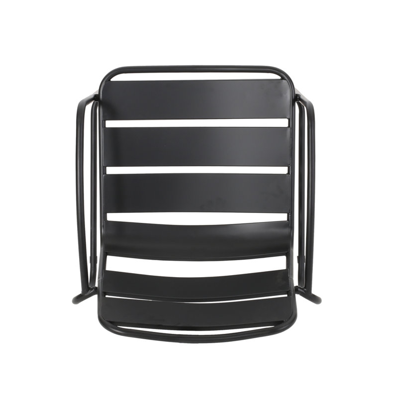 Ensemble de 2 chaises en fer, Noir