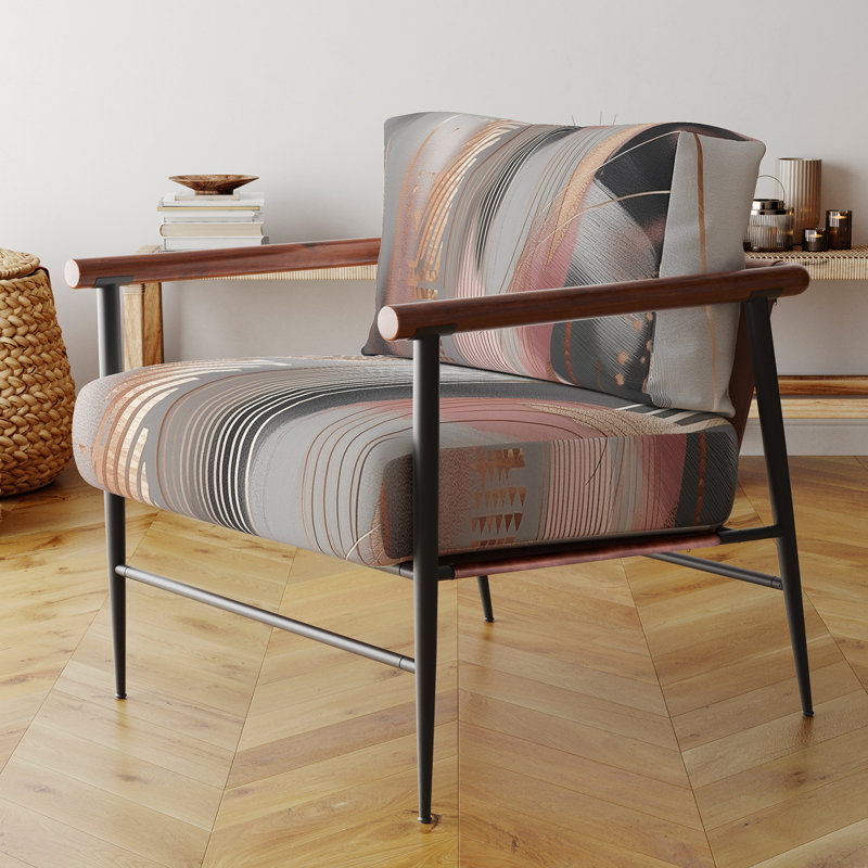 Fauteuil d'appoint rembourré rose et rose, Noir