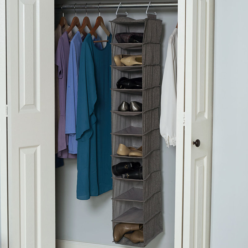 Organiseur en coton à 10 poches, Gris