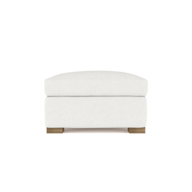 Repose-pieds Horatio, Lin Box Weave blanc, Patiné