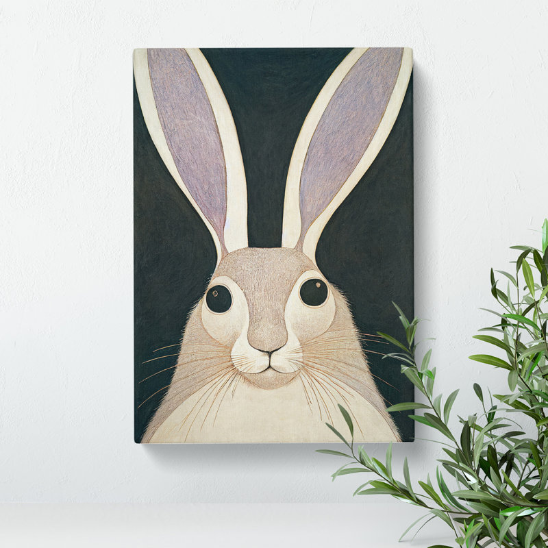 Vintage Hare Art No.2 - Wrapped Canvas Print, 50cm H x 35cm W x 3cm D