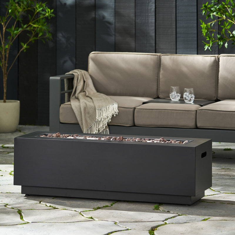 Nikodemos 15" H Outdoor Fireplace (No Tank Holder), Dark Gray