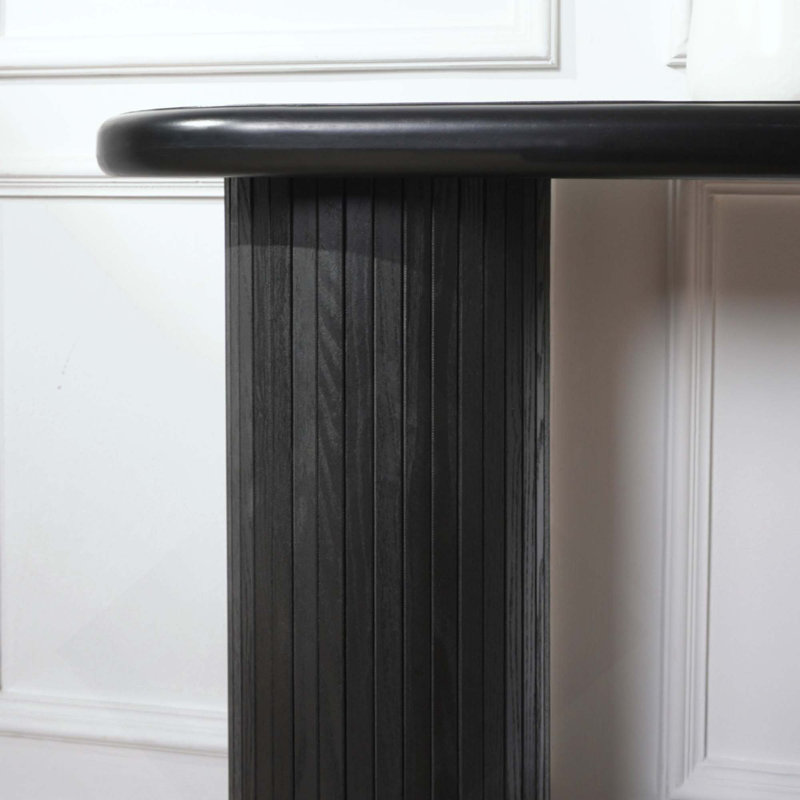 Console en bois, console moderne, table d'entrée cannelée, table d'entrée avec console étroite