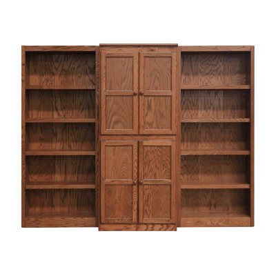 Rummond 15 Shelf Bookcase Wall with Doors, 72 inch Tall
