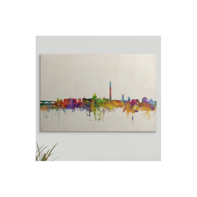 «Washington DC Skyline» par Francy, impression, H 32 po x l 48 po x P 1,5 po, Toile
