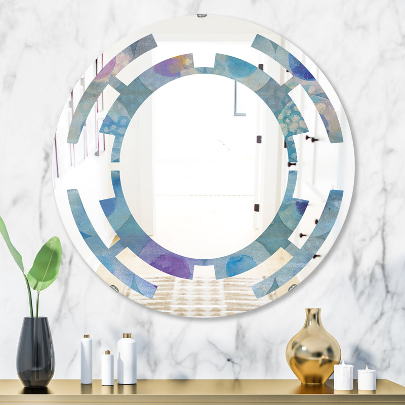 Miroir mural Traditional, Espace, cercles géométriques II , H 23,6 po x l 23,6 po