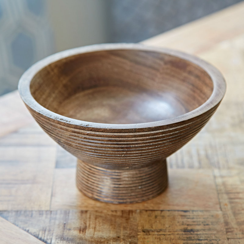 Raised Natural Mango Wood Bowl