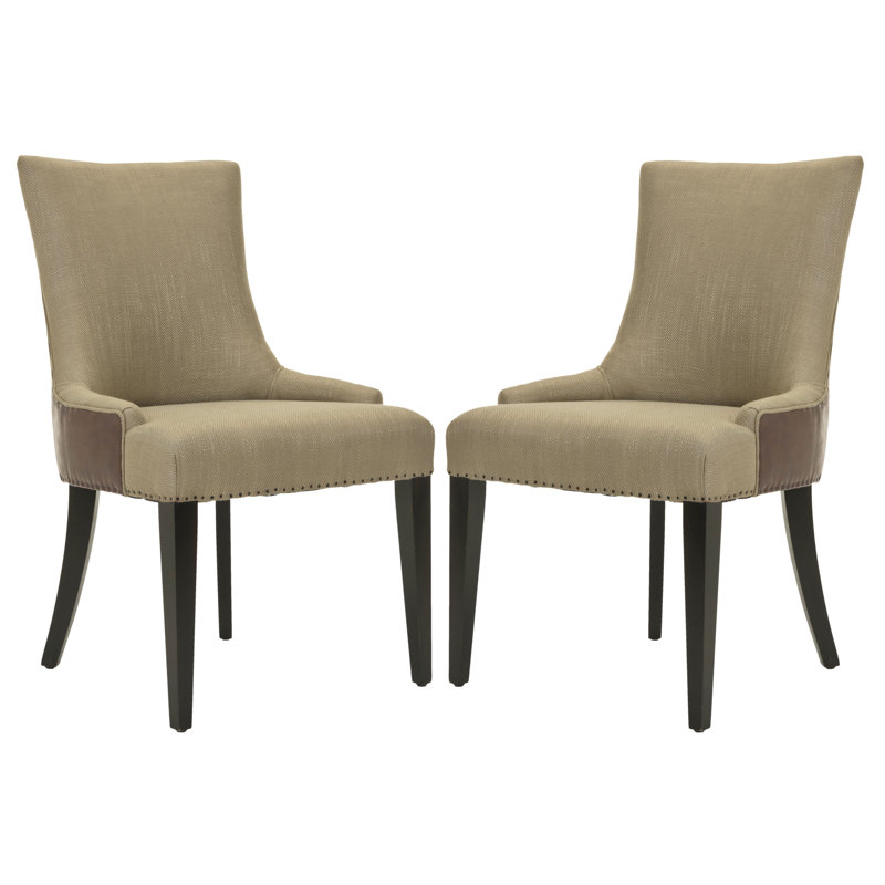 Abby 16.7'' H Upholstered Side Chair, Antique Gold