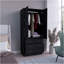 Armoire Taly avec portes doubles, 3 tiroirs et tringle suspendue noir Taly-326107798