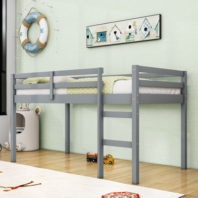 Wooden Twin Loft Bed With Ample Storage Space