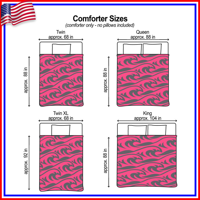 Pink  Wave Pattern Comforter, Twin Extra Long