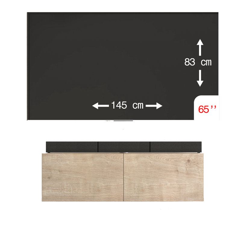 Console de télévision modulaire flottante, Naturel