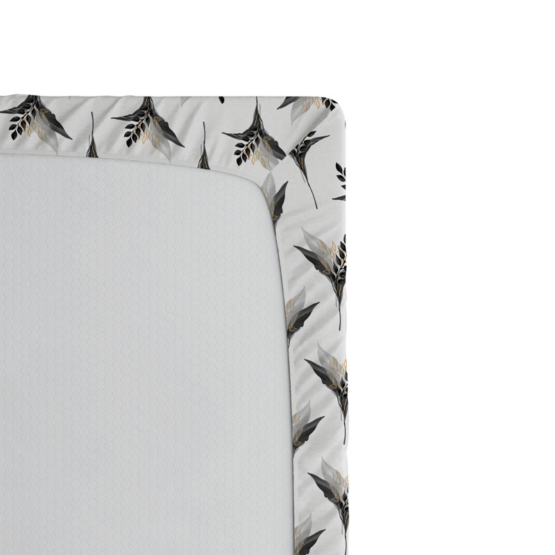 Ambesonne Nature Fitted Sheet Leaves Botanical Style Art, Gray/Dark Peach Floral, California King Fitted Sheet