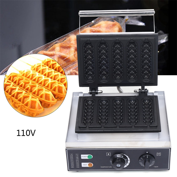 YYBSH 1500W Commercial Non-stick Electric French Hot Dog Maker Waffle Maker  Machine