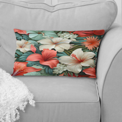 Paradise Mirage Tropical Pattern I - Floral Polyester Pillow