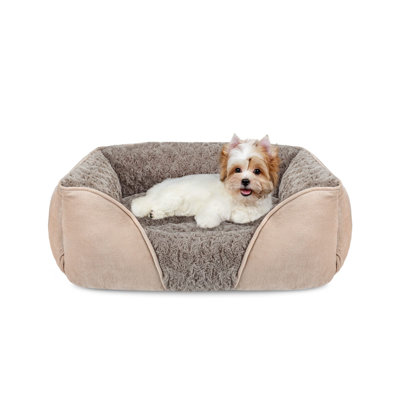 Petit lit pour chien rectangulaire orthopédique lavable doux et apaisant