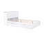 Lit plateforme double avec rangement et tablettes gigognes, blanc