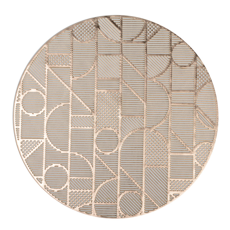 Geometric Round Placemat, Gold