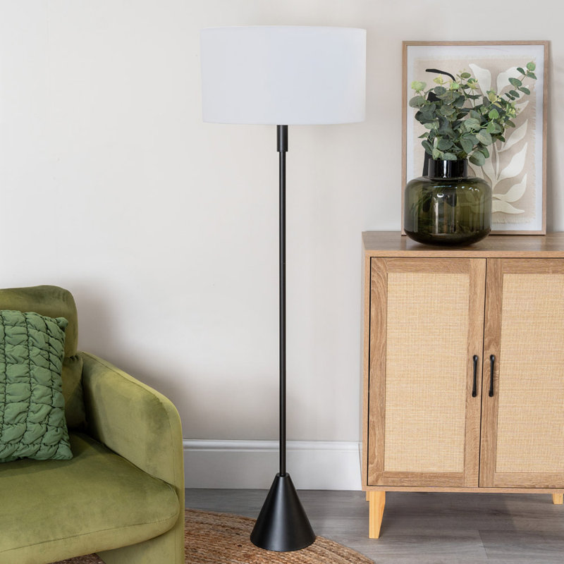 131.5cm Matte Traditional Floor Lamp, Grey