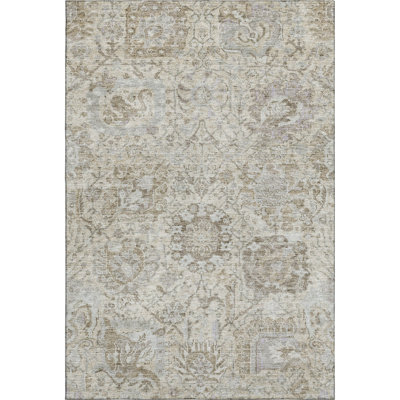 Premium Machine Washable Wayne AMF1102 Damask Rug