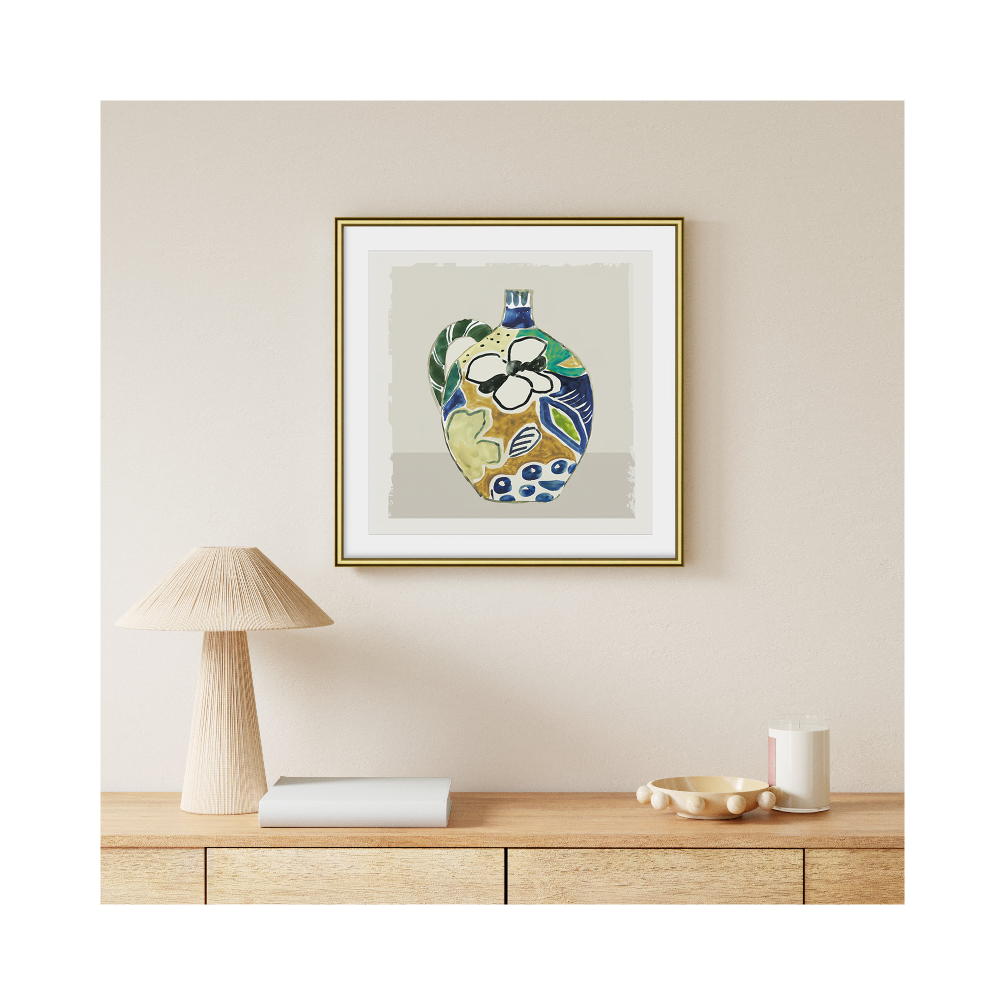 Picasso Vase by Aimee Wilson, 24.75" H x 24.75" W x 0.88" D, Gold