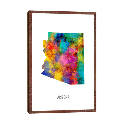 Arizona Map by Michael Tompsett - 1 Piece Wall Art on Canvas
