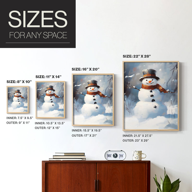 Art des Fêtes de Noël - série 2-CCGCLXX, reproduction d'art encadrée - bois massif, Naturel, H 21 po x l 17 po