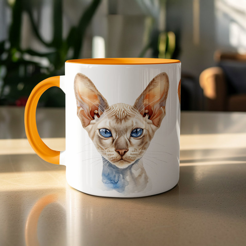 Ceramic Coffee Mug, Orange, 3