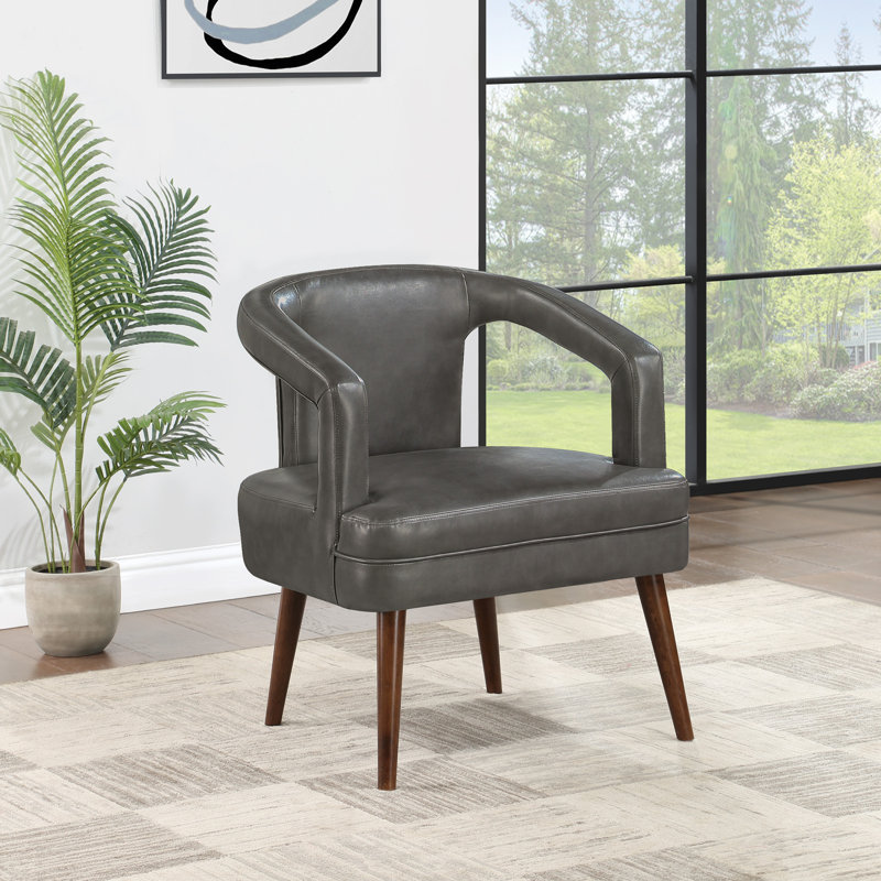 Chaise d'appoint Jetton, Similicuir étain